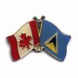 CANADA & ST. LUCIA FRIENDSHIP COUNTRY FLAG LAPEL PIN BADGE .. NEW AND IN A PACKAGE