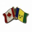CANADA & ST. VINCENT FRIENDSHIP COUNTRY FLAG LAPEL PIN BADGE .. NEW AND IN A PACKAGE