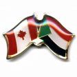 CANADA & SUDAN FRIENDSHIP COUNTRY FLAG LAPEL PIN BADGE .. NEW AND IN A PACKAGE