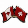 CANADA & SWITZERLAND FRIENDSHIP COUNTRY FLAG LAPEL PIN BADGE .. NEW AND IN A PACKAGE
