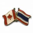 CANADA & THAILAND FRIENDSHIP COUNTRY FLAG LAPEL PIN BADGE .. NEW AND IN A PACKAGE