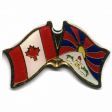 CANADA & TIBET FRIENDSHIP COUNTRY FLAG LAPEL PIN BADGE .. NEW AND IN A PACKAGE