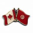 CANADA & TUNISIA FRIENDSHIP COUNTRY FLAG LAPEL PIN BADGE .. NEW AND IN A PACKAGE