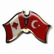 CANADA & TURKEY FRIENDSHIP COUNTRY FLAG LAPEL PIN BADGE .. NEW AND IN A PACKAGE