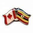CANADA & UGANDA FRIENDSHIP COUNTRY FLAG LAPEL PIN BADGE .. NEW AND IN A PACKAGE