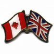 CANADA & UNITED KINGDOM FRIENDSHIP COUNTRY FLAG LAPEL PIN BADGE .. NEW AND IN A PACKAGE