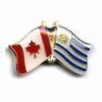 CANADA & URUGUAY FRIENDSHIP COUNTRY FLAG LAPEL PIN BADGE .. NEW AND IN A PACKAGE