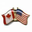 CANADA & USA FRIENDSHIP COUNTRY FLAG LAPEL PIN BADGE .. NEW AND IN A PACKAGE