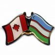 CANADA & UZBEKISTAN FRIENDSHIP COUNTRY FLAG LAPEL PIN BADGE .. NEW AND IN A PACKAGE