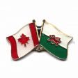 CANADA & WALES FRIENDSHIP COUNTRY FLAG LAPEL PIN BADGE .. NEW AND IN A PACKAGE