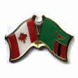 CANADA & ZAMBIA FRIENDSHIP COUNTRY FLAG LAPEL PIN BADGE .. NEW AND IN A PACKAGE