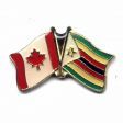 CANADA & ZIMBABWE FRIENDSHIP COUNTRY FLAG LAPEL PIN BADGE .. NEW AND IN A PACKAGE