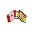 CANADA & NEW BRUNSWICK FRIENDSHIP COUNTRY FLAG LAPEL PIN BADGE .. NEW AND IN A PACKAGE