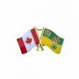 CANADA & SASKATCHEWAN FRIENDSHIP COUNTRY FLAG LAPEL PIN BADGE .. NEW AND IN A PACKAGE