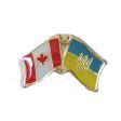 CANADA & UKRAINE WITH TRIDENT FRIENDSHIP COUNTRY FLAG LAPEL PIN BADGE .. NEW AND IN A PACKAGE