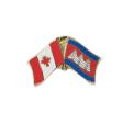 CANADA & CAMBODIA FRIENDSHIP COUNTRY FLAG LAPEL PIN BADGE .. NEW AND IN A PACKAGE