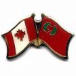 CANADA & CONGO REPUBLIC NATIONAL FRIENDSHIP COUNTRY FLAG LAPEL PIN BADGE .. NEW AND IN A PACKAGE