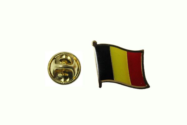 BELGIUM NATIONAL COUNTRY FLAG METAL LAPEL PIN BADGE .. 3/4 X 3/4 INCH .. NEW