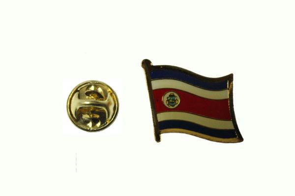 COSTA RICA NATIONAL COUNTRY FLAG METAL LAPEL PIN BADGE .. 3/4 X 3/4 INCH .. NEW