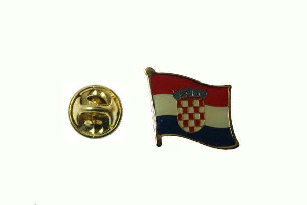 CROATIA HRVATSKA NATIONAL COUNTRY FLAG METAL LAPEL PIN BADGE .... 3/4 X 3/4 INCH .. NEW