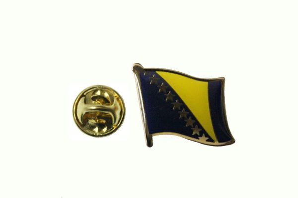 BOSNIA NEW NATIONAL COUNTRY FLAG METAL LAPEL PIN BADGE .. 3/4 X 3/4 INCH .. NEW
