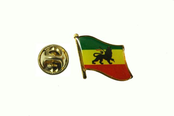 ETHIOPIA LION OF JUDAH NATIONAL COUNTRY FLAG METAL LAPEL PIN BADGE .. 3/4 X 3/4 INCH .. NEW