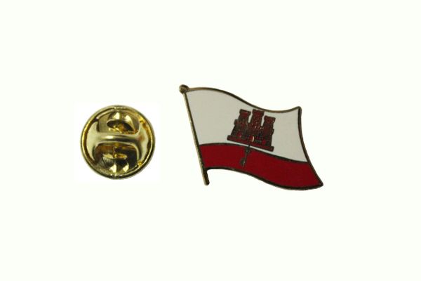 GIBRALTAR NATIONAL COUNTRY FLAG METAL LAPEL PIN BADGE .. 3/4 X 3/4 INCH ... NEW