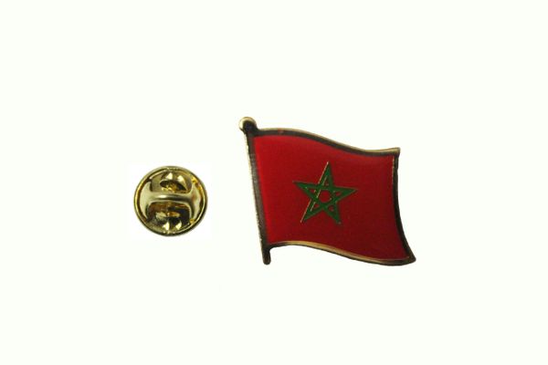 MOROCCO NATIONAL COUNTRY FLAG METAL LAPEL PIN BADGE .. 3/4 X 3/4 INCH . NEW