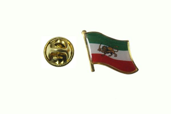 IRAN PERSIAN OLD NATIONAL COUNTRY FLAG METAL LAPEL PIN BADGE .. 3/4 X 3/4 INCH .. NEW