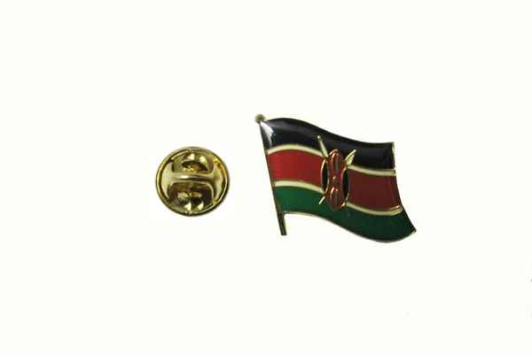 KENYA NATIONAL COUNTRY FLAG METAL LAPEL PIN BADGE .. 3/4 X 3/4 INCH ... NEW