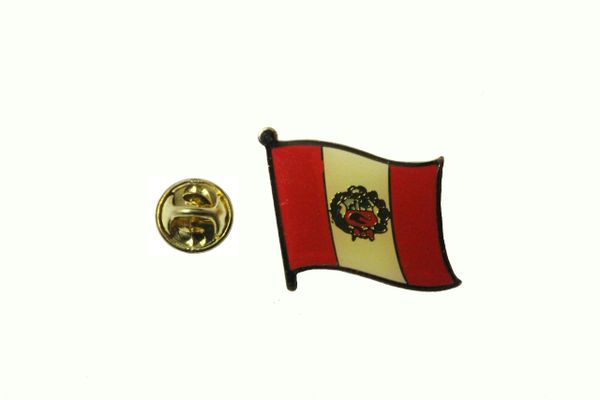 PERU NATIONAL COUNTRY FLAG METAL LAPEL PIN BADGE .. 3/4 X 3/4 INCH .. NEW