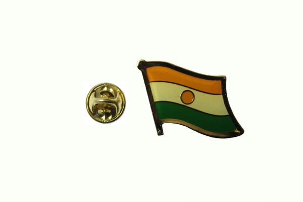 NIGER NATIONAL COUNTRY FLAG METAL LAPEL PIN BADGE . 3/4 X 3/4 INCH .. NEW