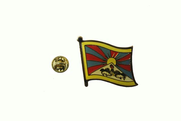 TIBET COUNTRY FLAG METAL LAPEL PIN BADGE .. 3/4 X 3/4 INCH .. NEW