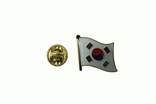 SOUTH KOREA NATIONAL COUNTRY FLAG METAL LAPEL PIN BADGE ... 3/4 X 3/4 INCH .. NEW