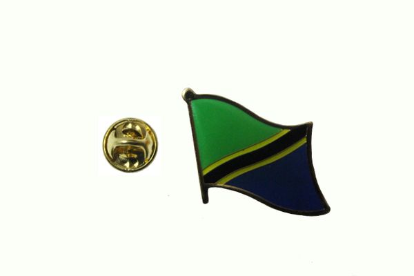 TANZANIA NATIONAL COUNTRY FLAG METAL LAPEL PIN BADGE .. 3/4 X 3/4 INCH . NEW