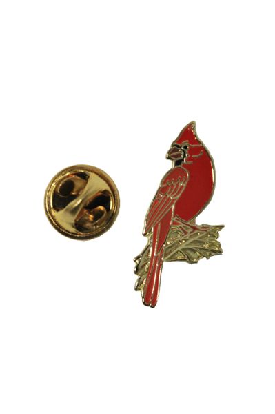 RED CARDINAL Wildlife Metal LAPEL PIN BADGE .. Size : 0.75" x 1.25" Inch