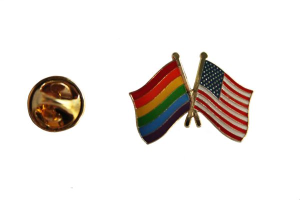 USA / LGBTQ Gay & Lesbian Pride.. FRIENDSHIP Flags Metal LAPEL PIN BADGE