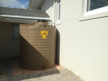 Gutters connected to water tank at Pezula Golf Estate