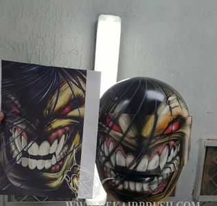 Custom airbrushed motorcycle helmets