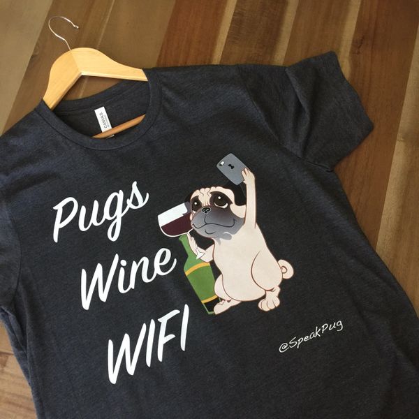 Pugs Wine Wifi (Mens Size)