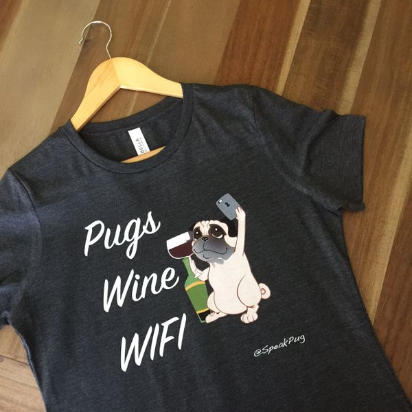 Pugs Wine Wifi - (Women's Size) -