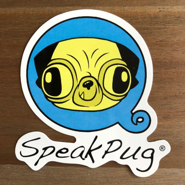 SpeakPug Sticker Logo Blue
