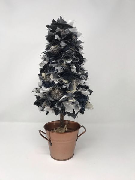 Fabric Christmas Tree - Black Multi