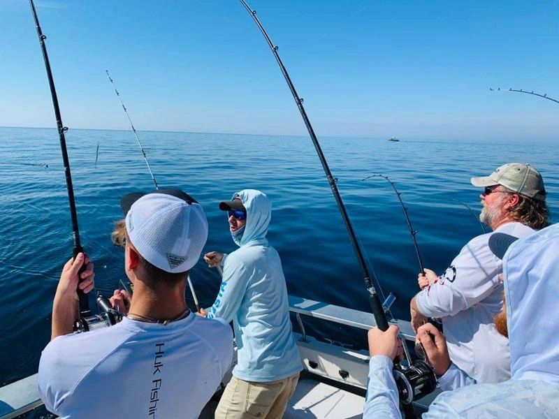 Lake Michigan salmon charter fishing