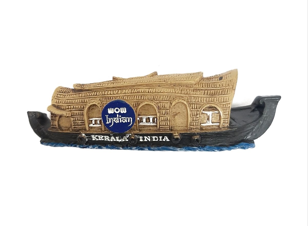 India KERALA # 2 house boat Travel Souvenir Flexible Fridge Magnet