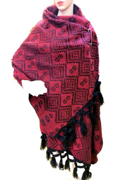 Black & Red gorgeous shawl with fringe