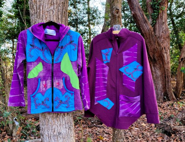 Textured jackets...purple, purple, purple/turquoise