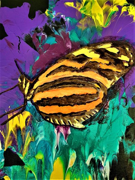 The butterfly with abstract background