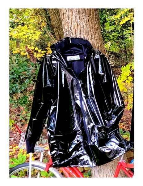 Shiny rain sales jacket