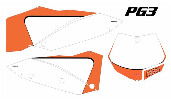 KTM SX/SXF 2007-2010 and 2008- 2011 EXC/XCW Numberplate Decals PG ...